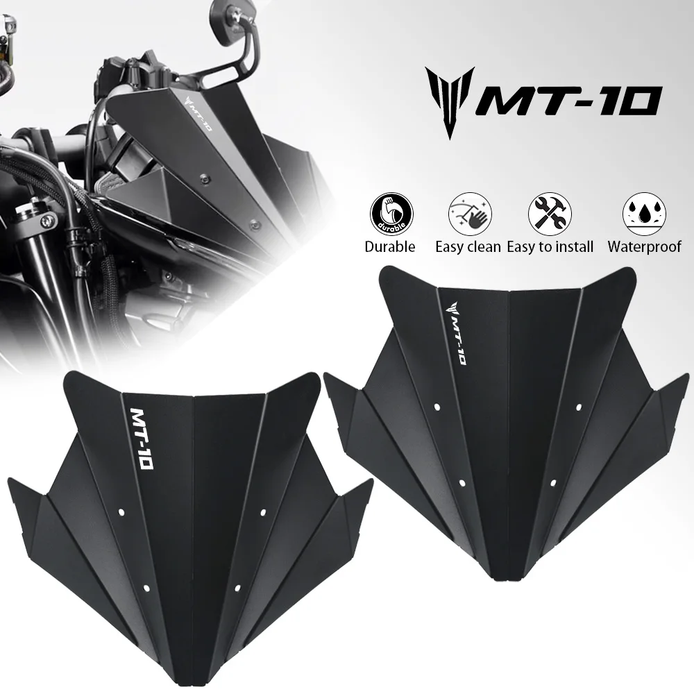 

Mt10 For YAMAHA MT-10 SP MT10SP MT10 Windshield Windscreen Aluminum Kit Deflector Wind shield 2022 2023 2024 NEW Motorcycle mt10