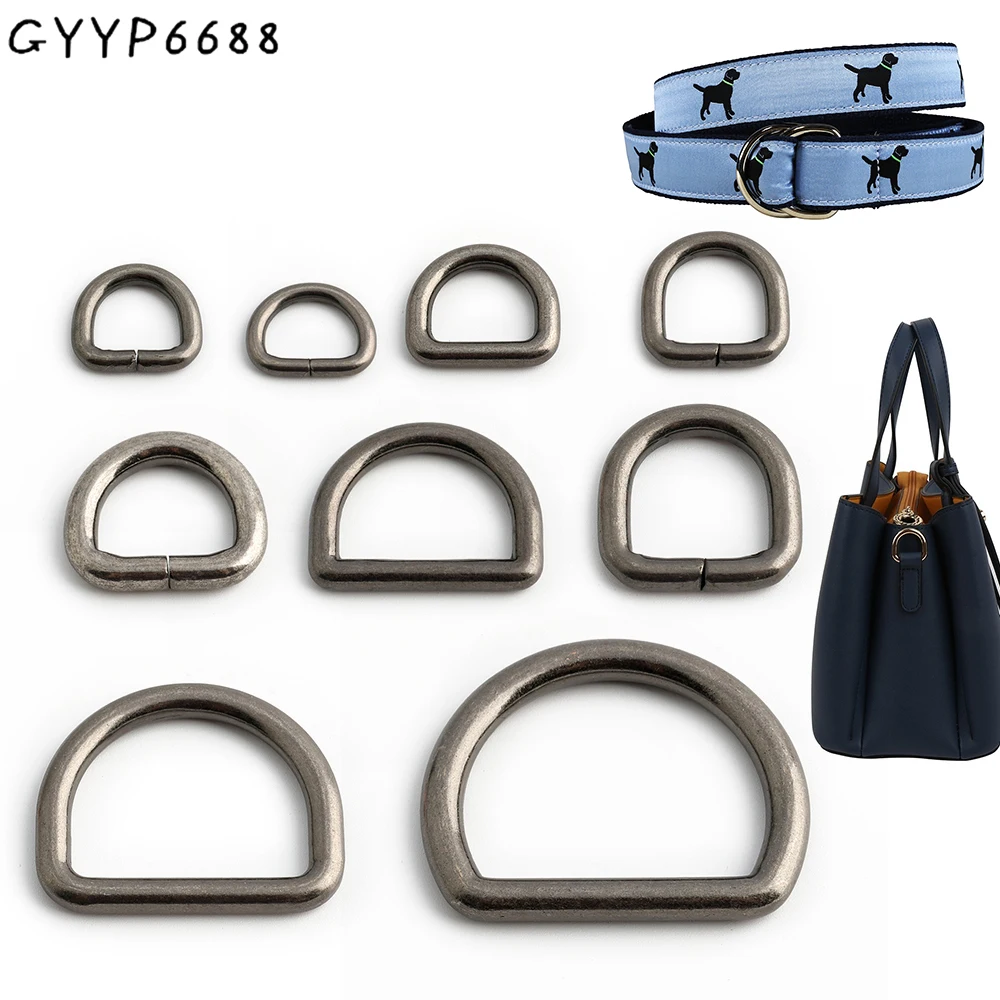 

10/30/50 шт. металлические D-образные кольца 13-40 мм под старинное серебро для сумок, кошельков, ошейников для собак, ремней, аксессуаров для рукоделия