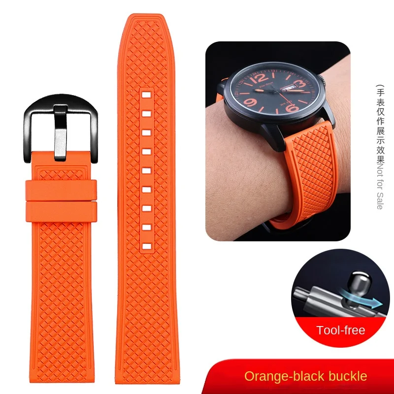 Quick release For Mido steersman Dudor Citizen watch strap 22mm Black orange red   blue green  waterproof fluororubber watchband