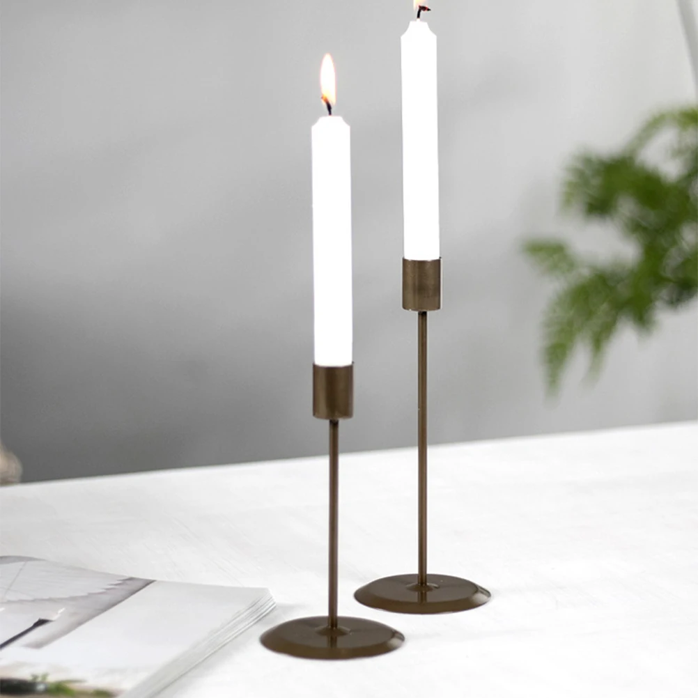

Candlestick Decoration Simple Iron Holder Accessory Wrought Stand Party Wedding Home Decor