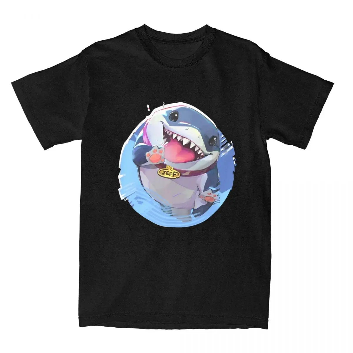 Fun Jeff Shark T-Shirt for Men Women Round Neck Pure Cotton T Shirts Short Sleeve Tees 6XL Clothing