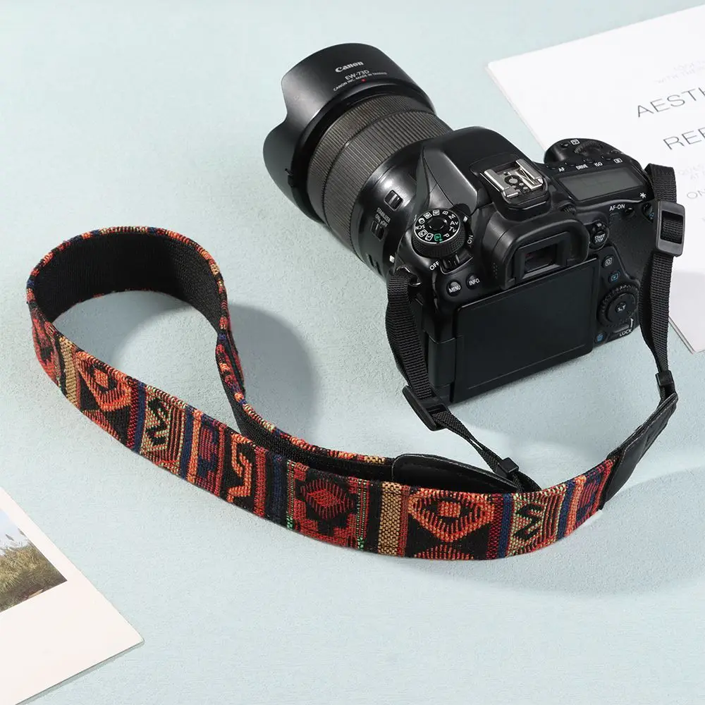 Retro Ethnic Style Camera Shoulder Neck Strap Multi-color Series PU Leather Vintage Adjustable Belt For Nikon Sony DSL/DSLR