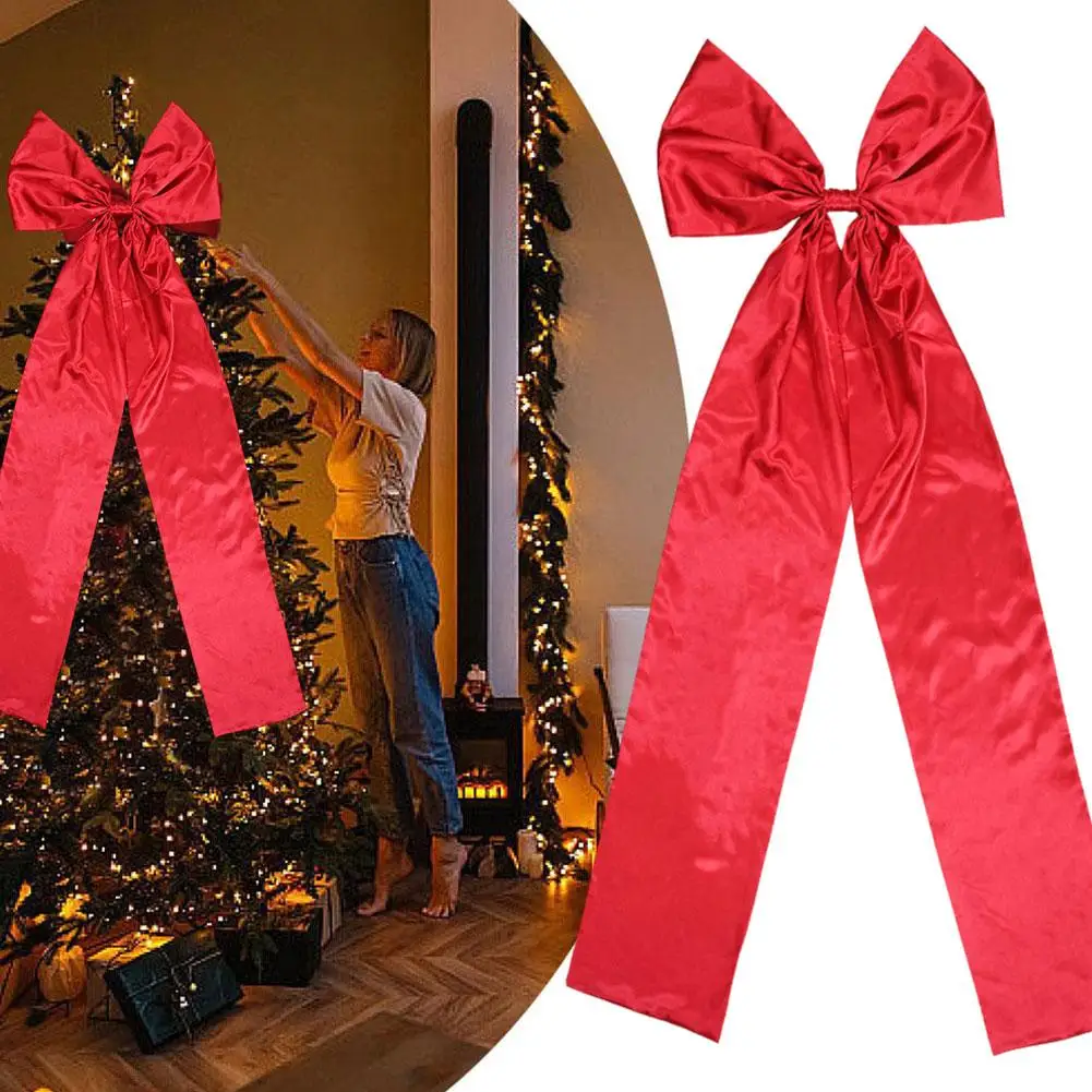 Extra Large Christmas Tree Topper Bow Christmas Wreath Bows for Home Xmas Holiday Party Decoration Supplies Q3D6