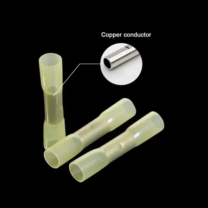 10/25/50/PCS Schrumpf Butt Terminals Isolierte Wasserdichte Elektrische Draht Anschlüsse Kabel Crimpen Terminals AWG22-16 16-14