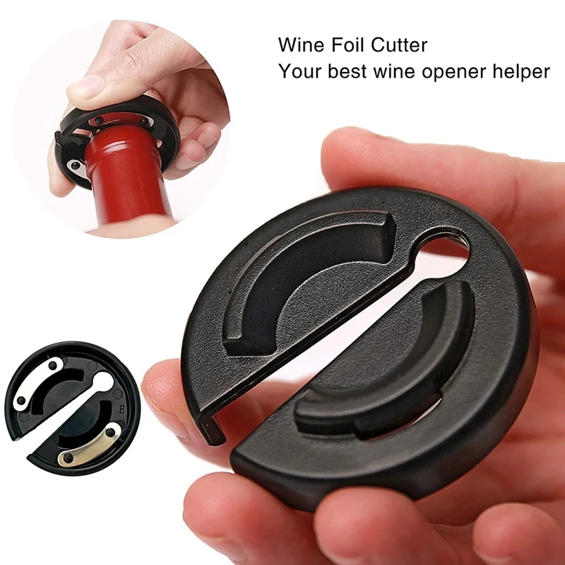 1 Set Wine Bottle Opener With Foil Cutter, Wine Aerator Pourer, Vacuum Stoppers, Self-Pulling Reusable