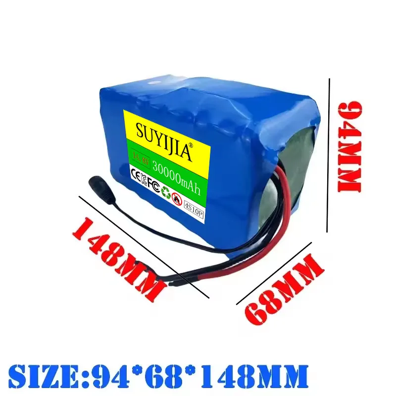 Batterie Au Lithium 14.8V 4S10P 30000mAh 444wh, Avec BMS 50A, Pour Robot Intelligent Inverseur, Équipement Haute Puissance, Etc.