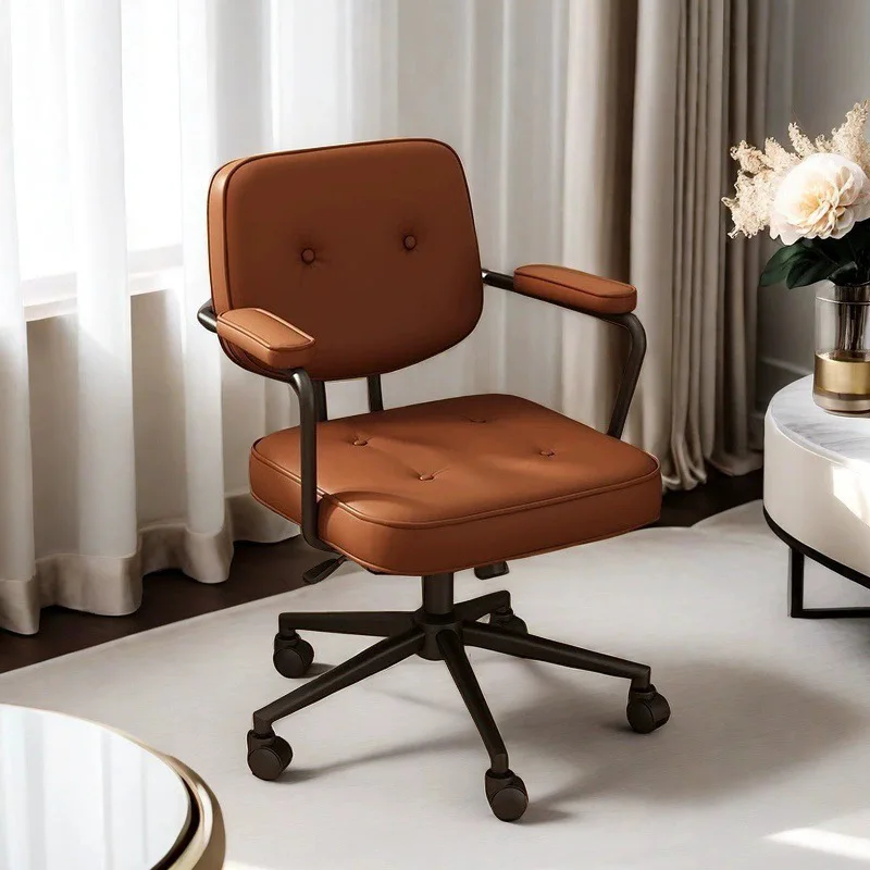 European Style Rotate Lift Office Computer Chair Household Soft Stool with Wheels Armchair Bedroom