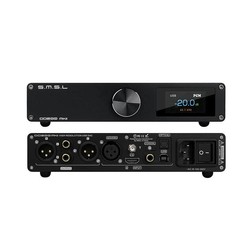 

SMSL DO200 MKII ES9068AS*2 Декодер MQA BT5.0 32 бит/768 кГц DSD512 OPA1612*5 с пультом дистанционного управления DO200MKII