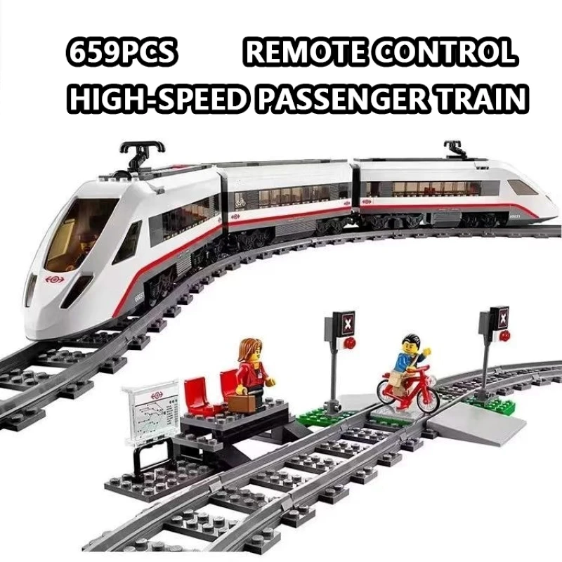 

Remote Control High-speed Passenger Train 659Pcs CITY Building Blocks Children's Educational Toys Christmas Birthday Gift 60051