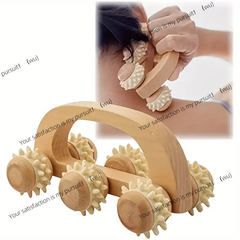 

1 wooden massage roller tool for deep tissue muscle massage of neck, legs and back