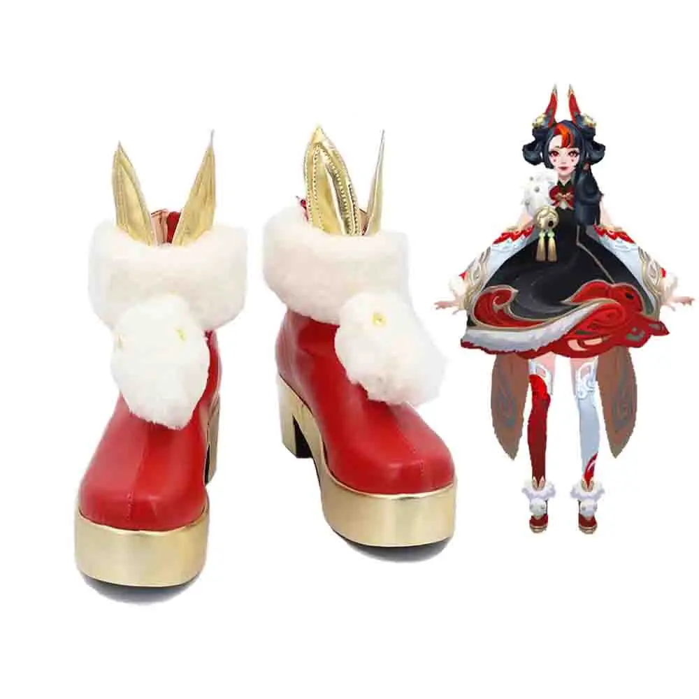 LOL Gwen Cosplay Shoes Game League of Legends Cos Boots Rabbit Halloween Party Role Play Costume Accessories for Girls Women