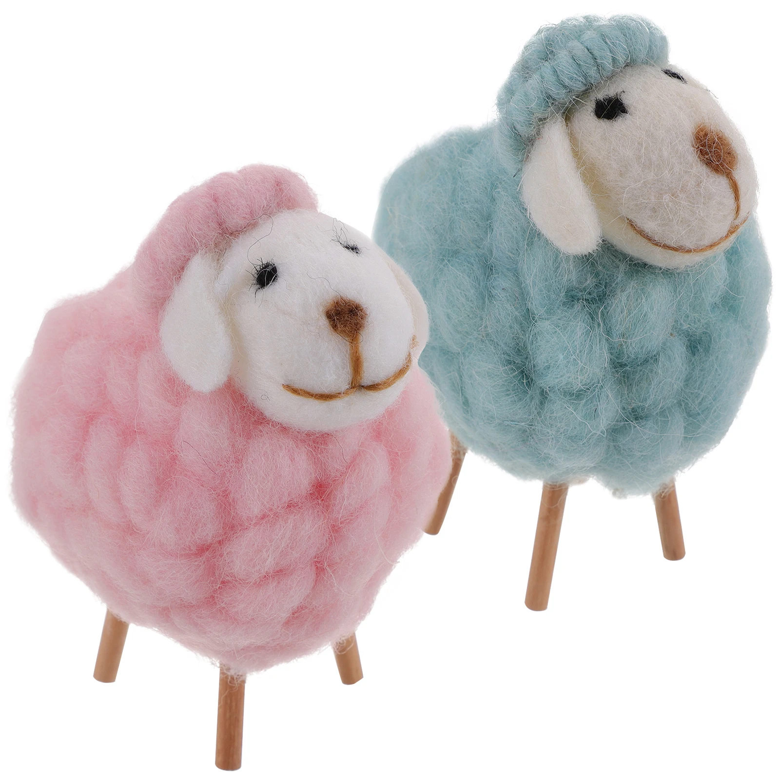 

2 Pcs Wool Felt Ornaments Lamb Cute Sheep Christmas Mini Stuffed Decor Decorations