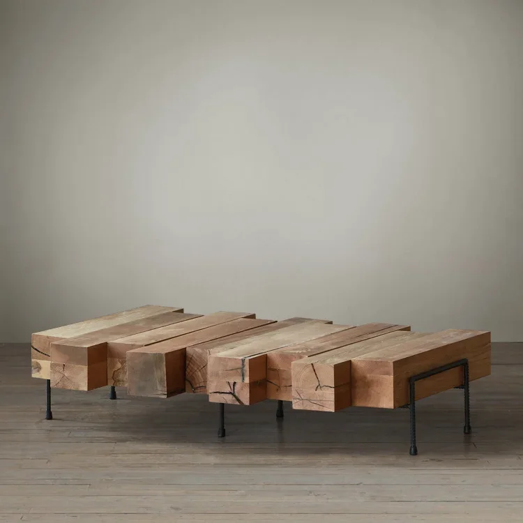 Nordic solid wood coffee table B & B home living room creative tea table retro tatami industrial style guest