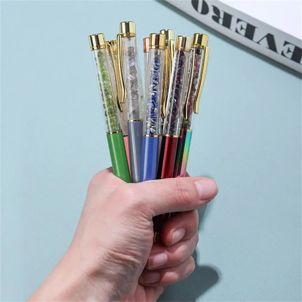 Fluent Write Ballpoint Pen Smooth Natural Comfortable Grip Writing Pen Faux Crystal Rollerball Pen for Classroom