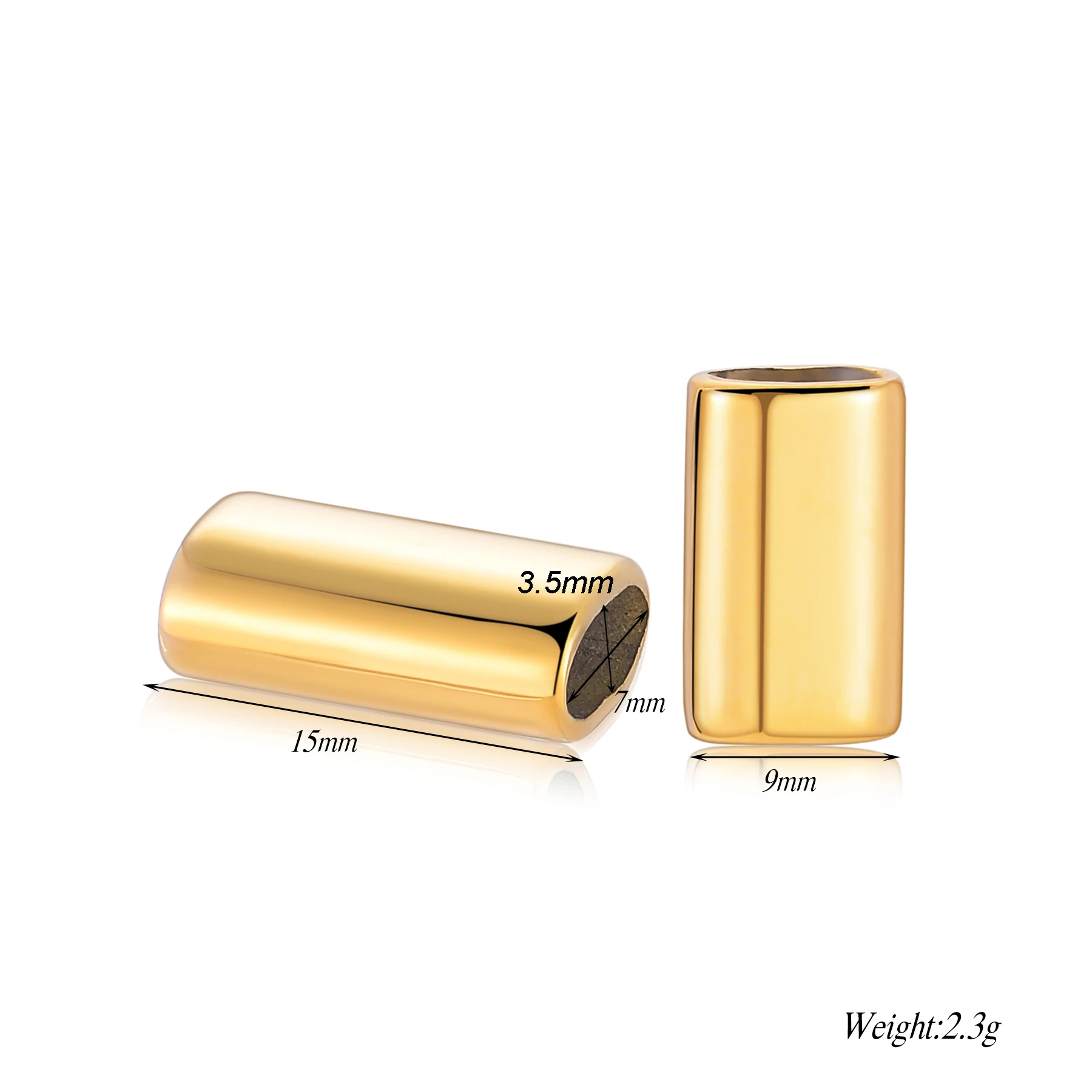 6 قطعة الفولاذ المقاوم للصدأ سحر المنزلق خزر عازل معدنية كبيرة ثقب كبير لسوار أجزاء جلدية مجوهرات صنع الملحقات