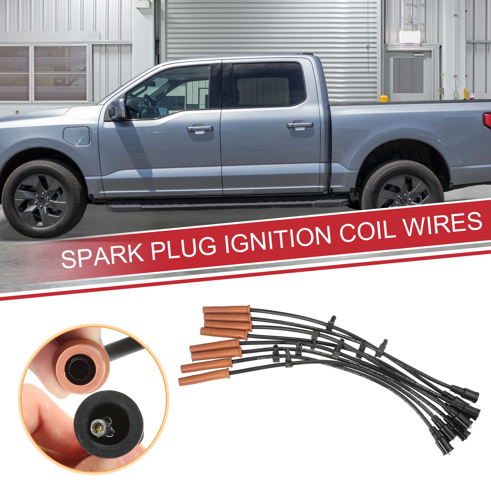 UXCELL 8 Pcs Spark Plug Wire Ignition Coil Cable for Ford F-150 F-250 E-350 Super Duty