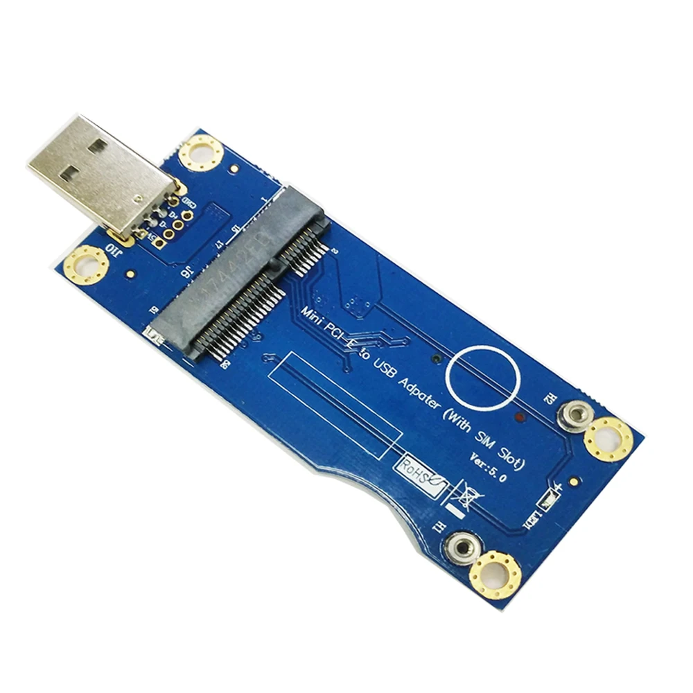 Przemysłowy adapter Mini PCI-E na USB z gniazdem karty SIM dla modułu WWAN/LTE konwertuje bezprzewodowy port Mini-Card 3G/4G na USB