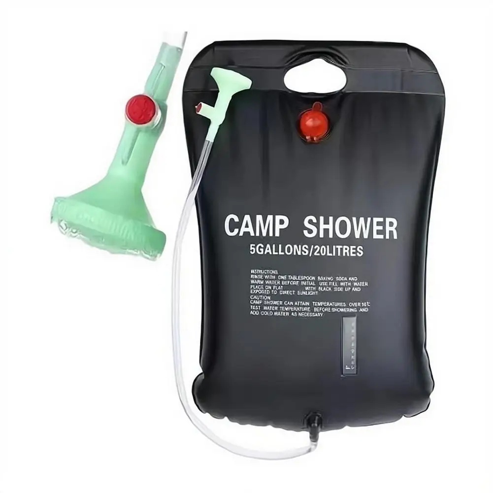 Large Capacity 20/40L Outdoor Shower Bag Solar Powered Heating for Camping Beach Trip Portable Bath Solution Outdoor Camping
