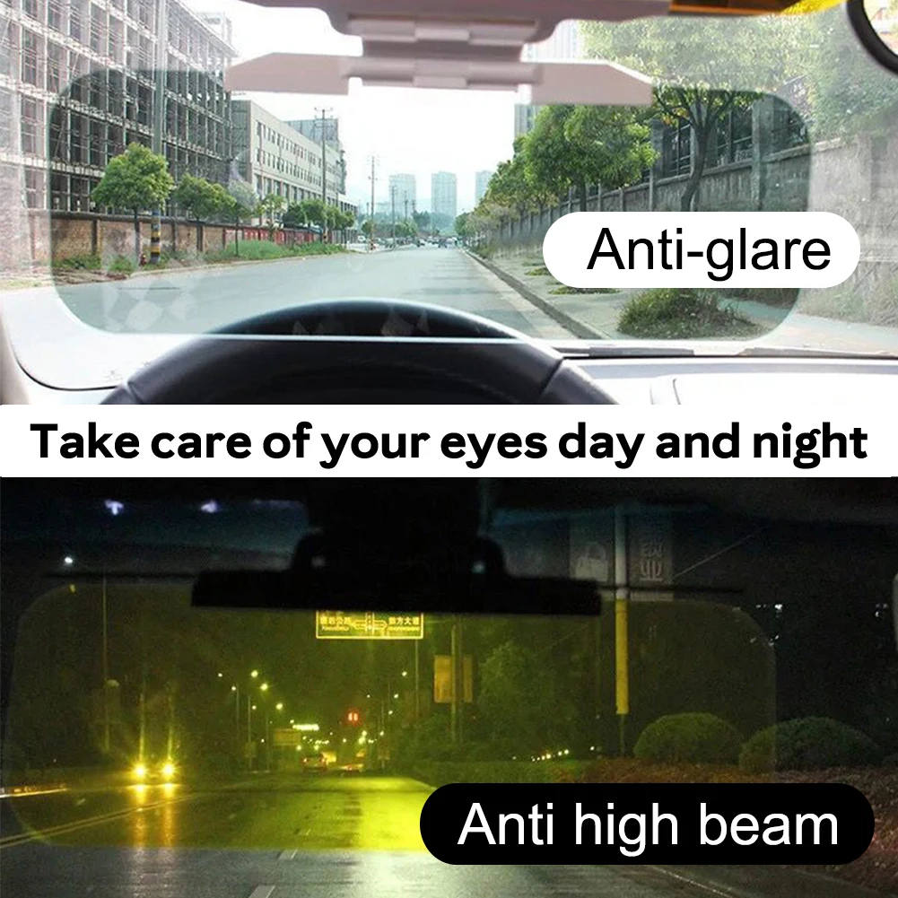 Car Sun Visor Extender Anti-Glare Clip On Adjustable Car Visor Extender for Day Night with 2 Lenses for Car SUV Night Driving