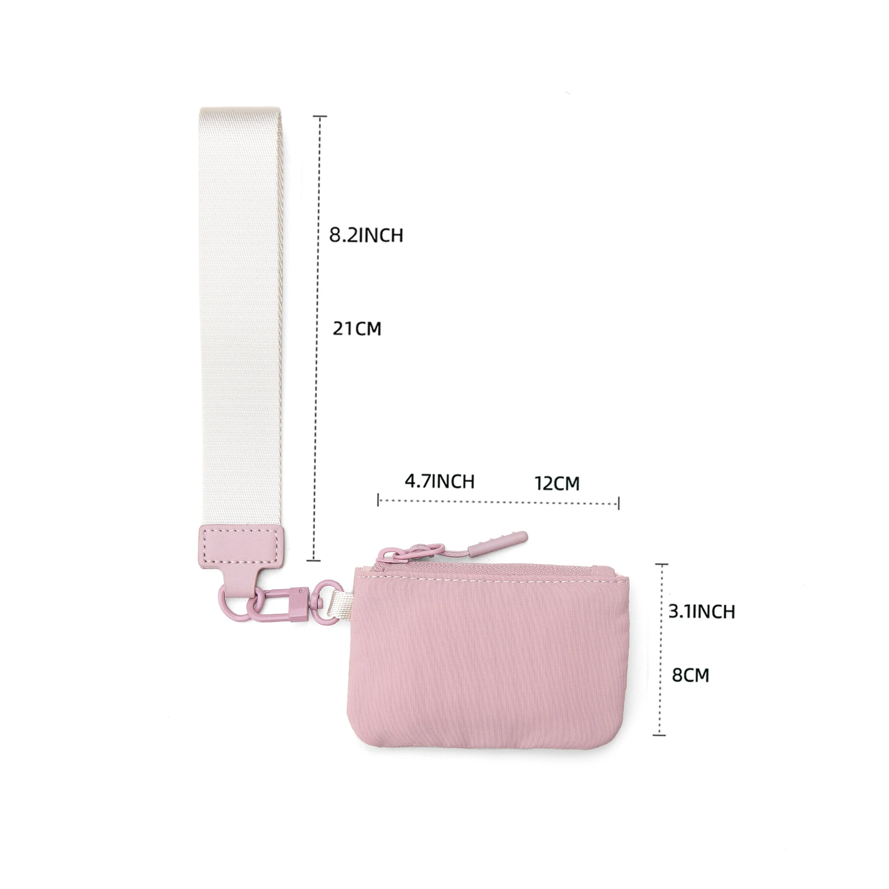 Mini Dual Coin Pouch Effen Kleur Polsje Sleutelhanger Portemonnee Wisselzak Handtas Lulu Munt Portemonnee Vrouwen Draagbare Sleutelkaart Houder