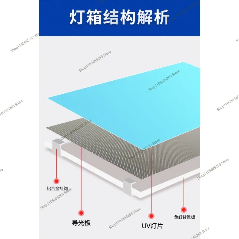 Control RGB Gradient Aquarium Background Decoration Custom Size Acrylic Fish Tank Backdrop