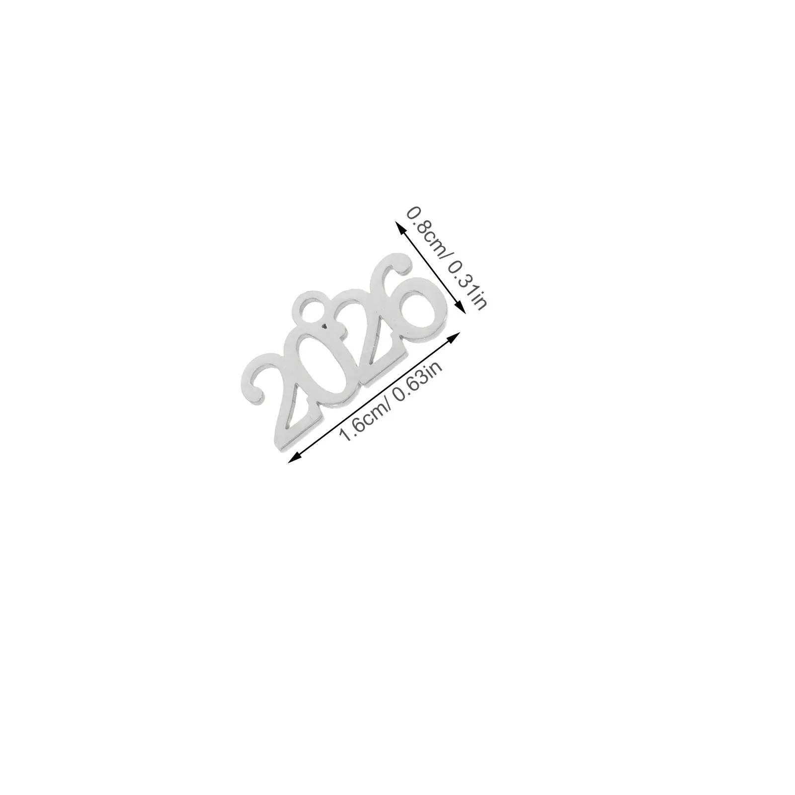 20Pcs Commemorative Year Charms Durable Stainless Steel 2026 Number Pendants DIY Jewelry Making Accessories for Graduation New