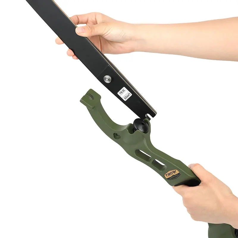 25-60lbs Busur Recurve Antarmuka F 60 Inci Busur Memanah Paduan Aluminium 19 "Riser Glassfibre Bambu Laminasi Anggota Badan Berburu Menembak