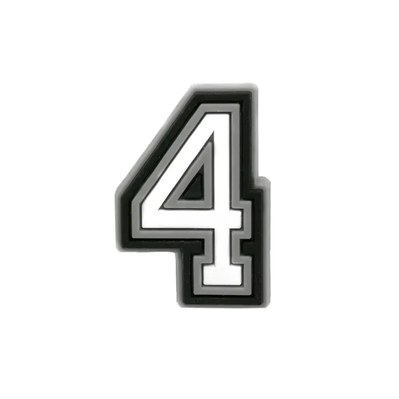 1 Piece Charms Decorations Numbers 0 To 9 Shoe Accessories Black White Pvc Ornament Pins Friend's Holiday Party Gift