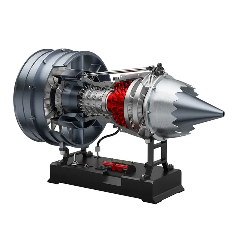 TECHING DM121 Twin Rotor Turbofan Engine Kit DIY Metal Turbofan Engine Kit 300+ Parts Assembly Gift Toy