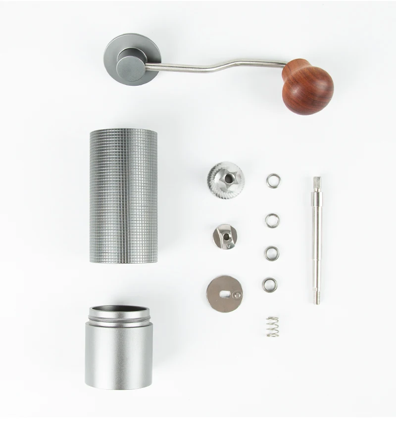 Professionelle manuelle Kaffeemühle, Upgrade, Ganzmetallgehäuse, rutschfestes Design, tragbare Mühle, Grat im Inneren – Detail 8