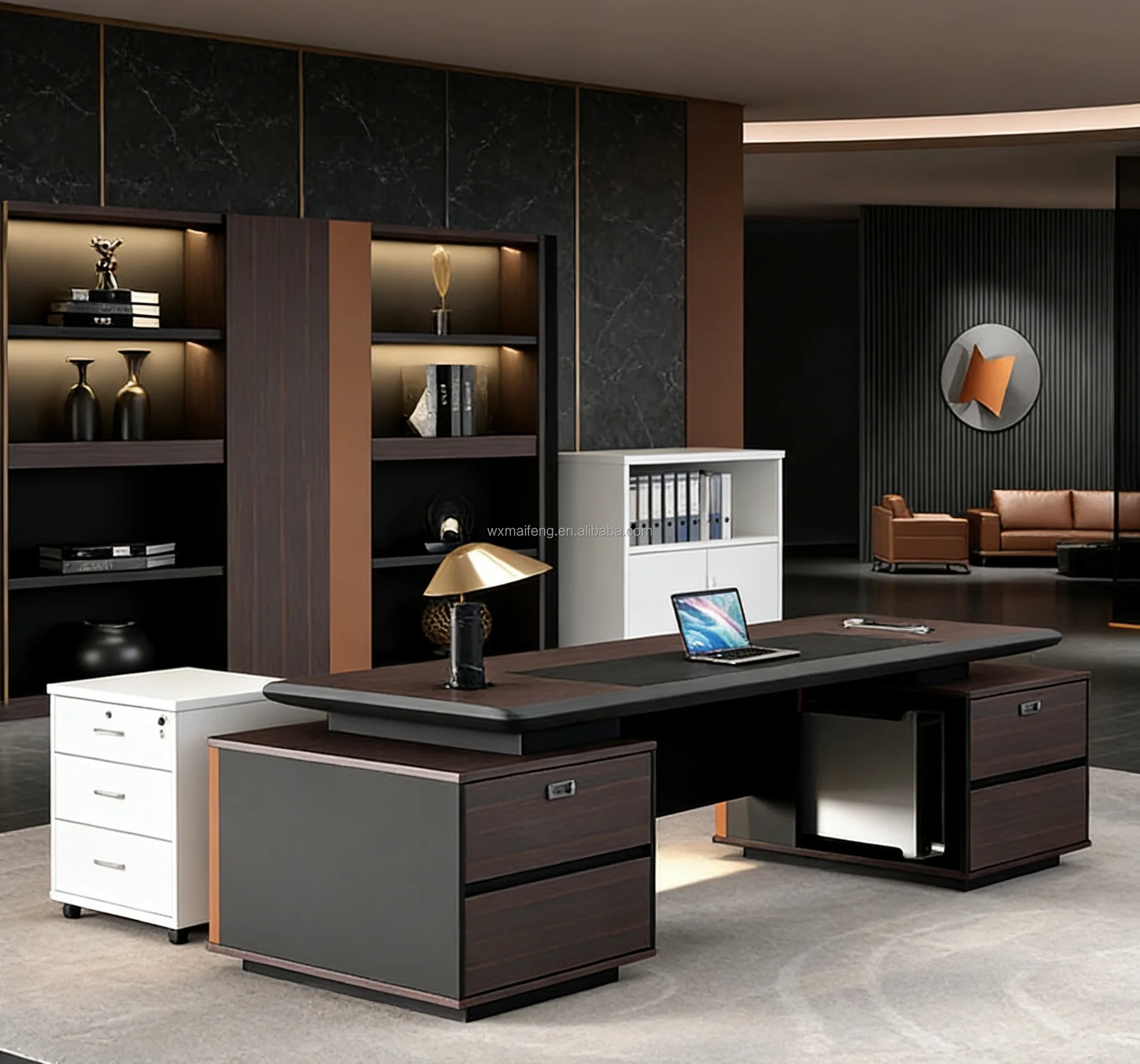 

Factory Wholesale High Quality Commercial Luxury Wood Office Furniture Manager Boss Director Ceo Executive Table