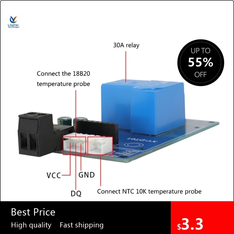 

Best L6Y Led Temperature Control Module XY-DT01 Digital Thermostat Humidity Controller Drop Shipping