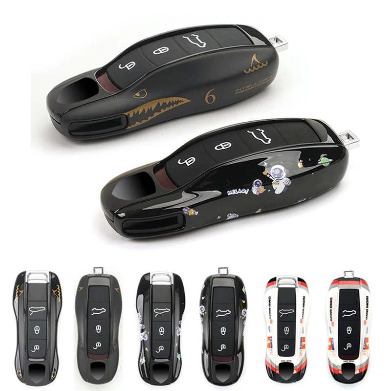 Car Smart Remote Key Case Fob Cover Set Shell ABS Car Key Cover Modification For Porsche Macan Panamera 718 Cayenne Accessories