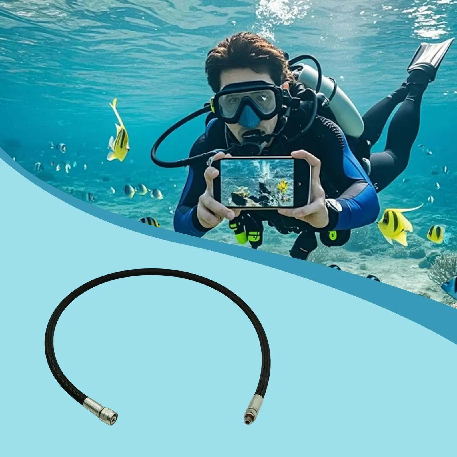 Flexible Scuba Dive Gauge Hose Wear Resistant LP Hose Diving Gear Upgrade for Underwater Diving Equipment