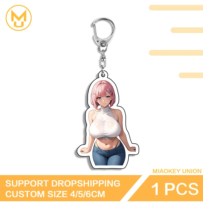 Beautiful Waifu Amano Ririsa Artistic Attractive High Quality Double Sided Key Chains Charming Monstrous Novelty Accessories