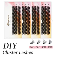 JB Jeyelabeau pestañas individuales rusas 60 mechones DIY 8-16mm extensión de pestañas volumen grupos de pestañas visón Natural