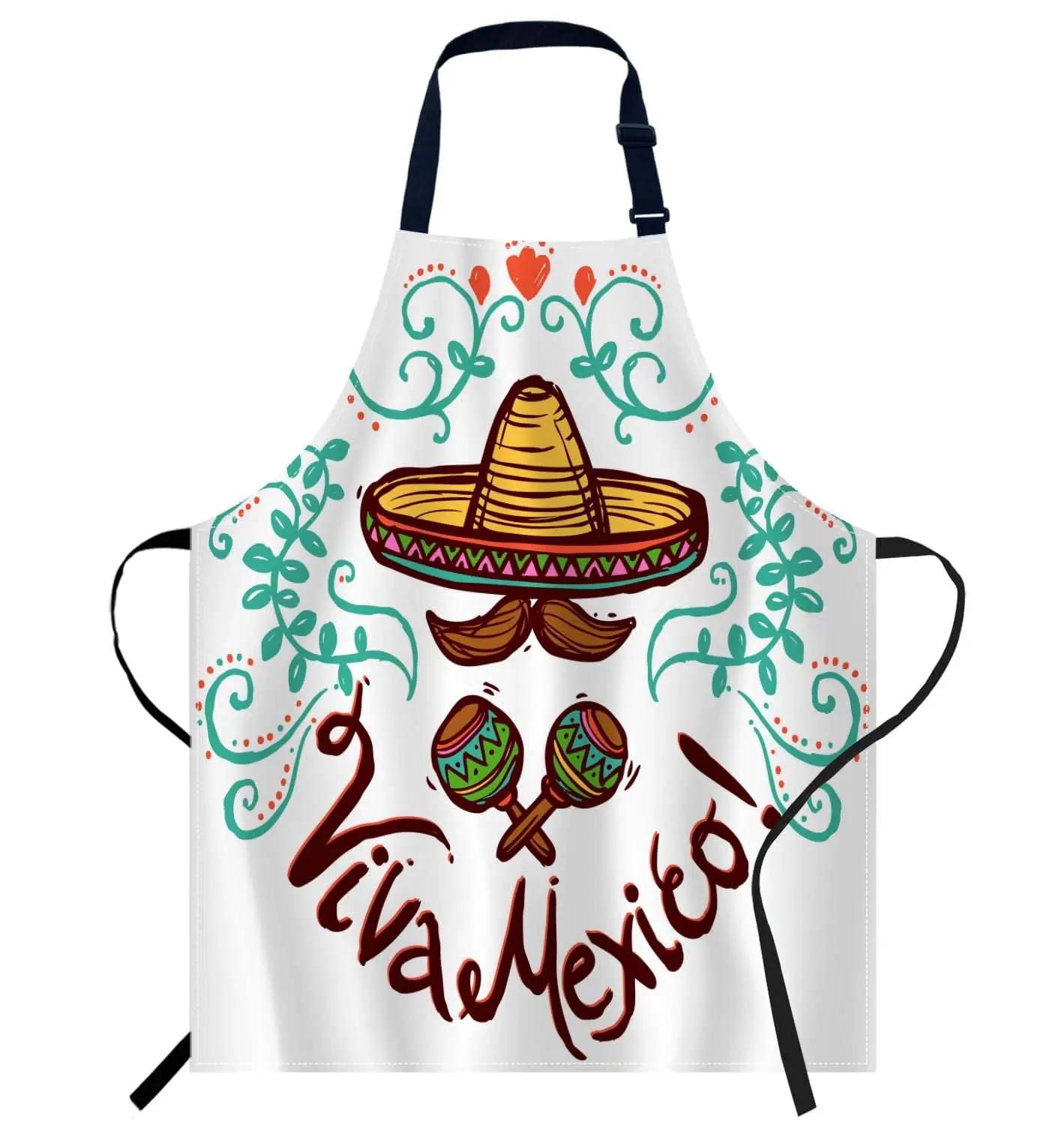 

Mexico Pattern Apron Unisex Adjustable Bib Apron Cooking Kitchen Chef Women Men Aprons for Home Kitchen