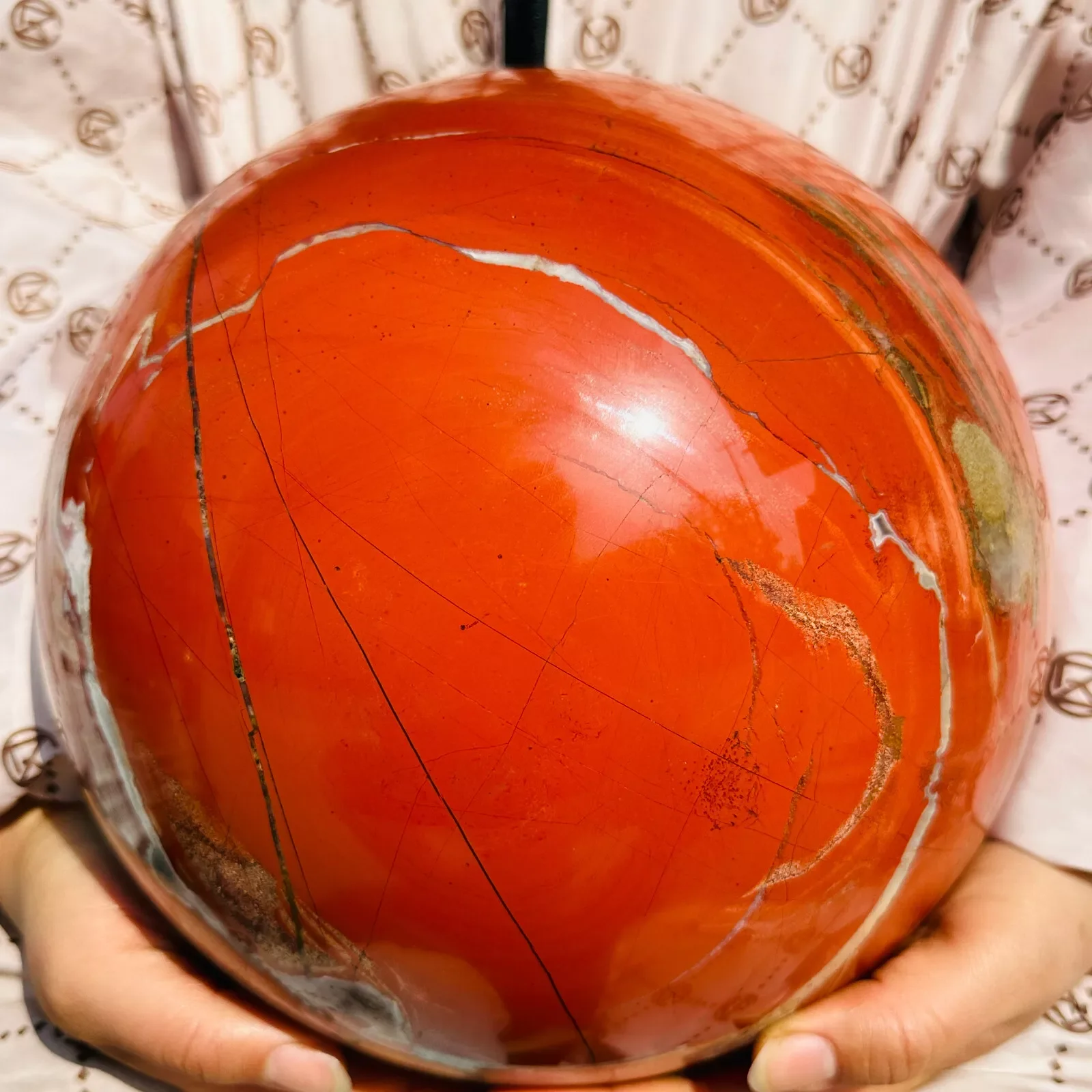 

Naturally formed! Red jasper stone ball, quartz crystal red mineral ball, mineral, spiritual energy, healing ball