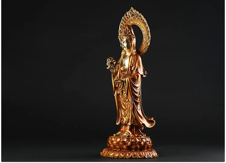 45CM large -HOME SHOP Lobby GOOD luck efficacious Propitious High-grade Decorative Guanyin Buddha brass art statue