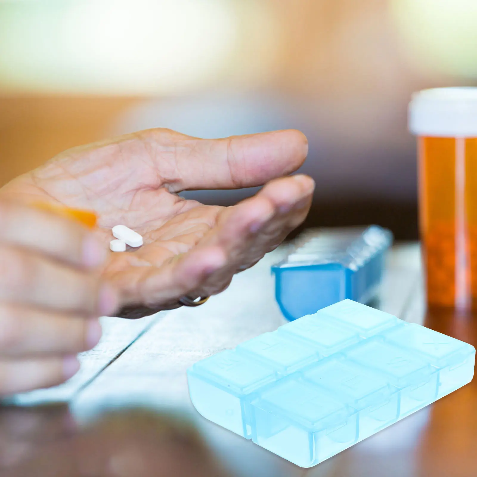 

5Pcs Medicine Case Tablet Organizer Airtight Sealing Portable Household Compact Durable Lightweight Easy Clean