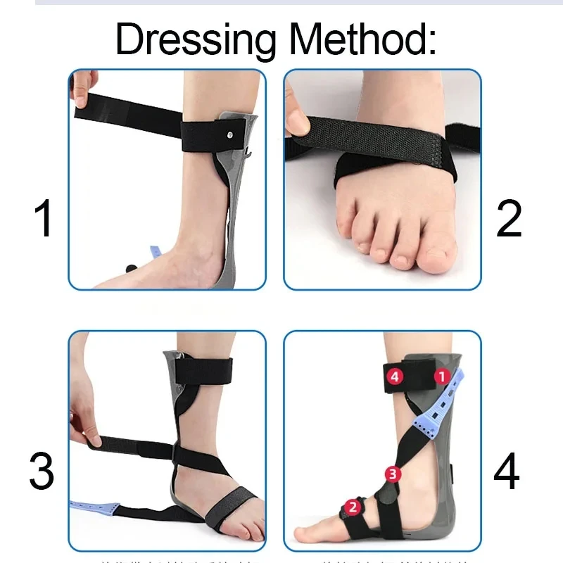 Foot Drop Orthotics Adjustable Half-palm Eesign Valgus Orthotics Stroke Hemiplegia Rehabilitation Shoes Elasticity Foot Supports