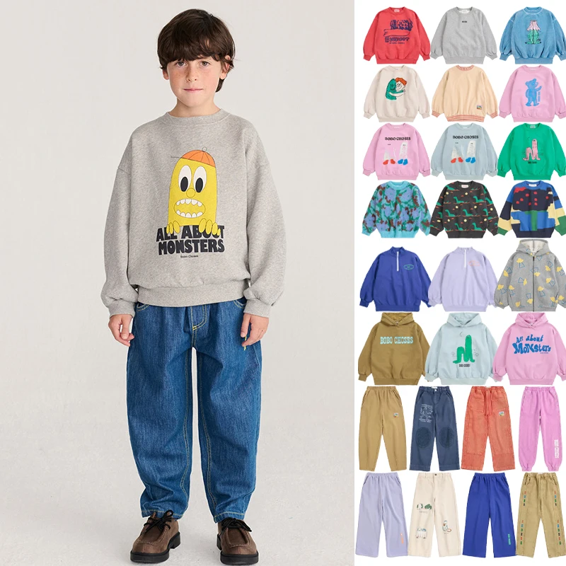 2026 New Autumn and Winter Kids Clothes Set Baby Boys and Girls Fashion Plush Top Solid Color Versatile Pants Set