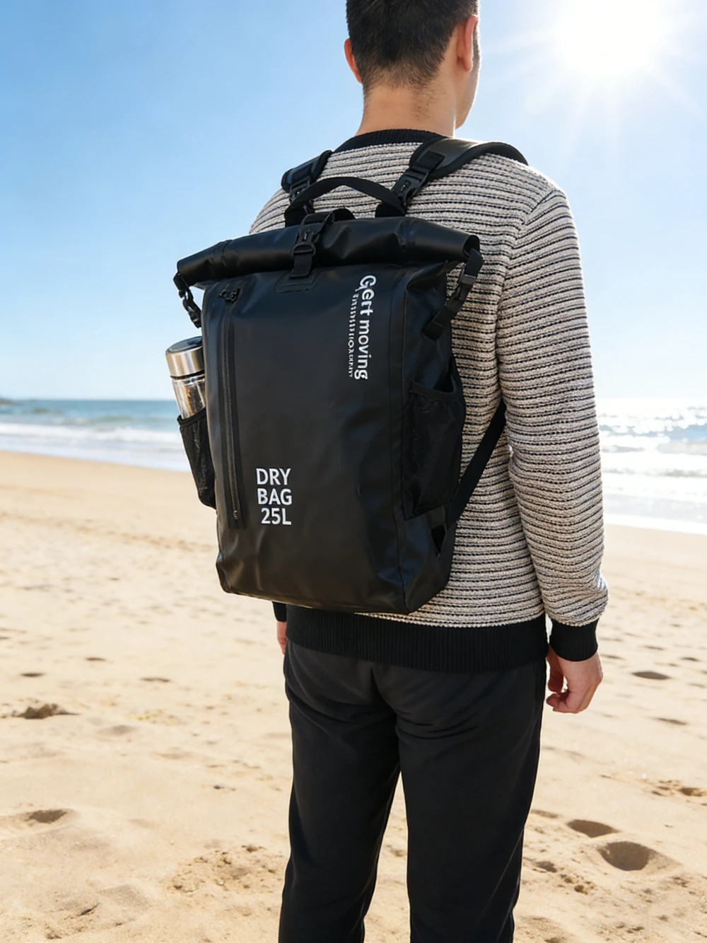 

Водонепроницаемый сухой мешок 25л, рюкзак для плавания, рюкзак, плавающий мешок для воды, спортивный каноэ, каякинг, рафтинг, катание на лодках, речный треккинг