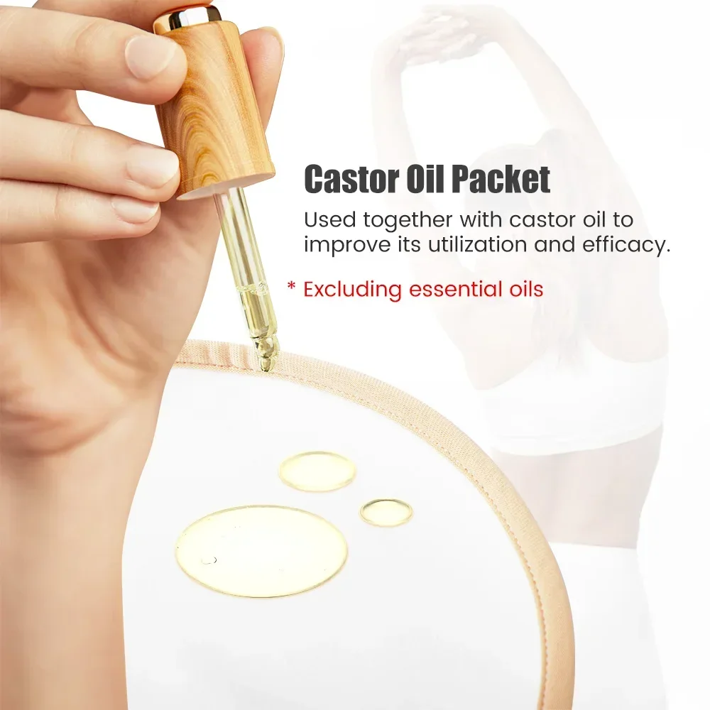 Castor Oil Pack Organic Castor Oil Compression Wrap Reusable Castor Oil Self Conditioning Aid For Liver Abdomen Muscles Kidneys