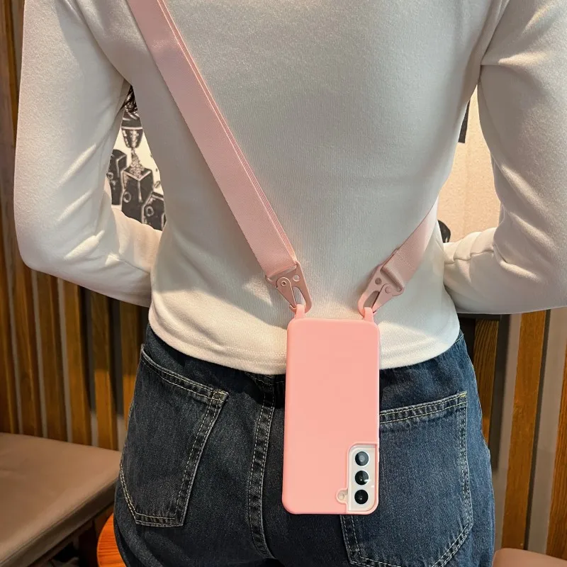 Schutzhülle mit Trageriemen für Samsung Galaxy A54 A36 A17 A55 A16 S24 Ultra S26 S23 FE S25 Plus, Schulter-Crossbody-Lanyard-Halsband, Silikonhülle – Detail 7