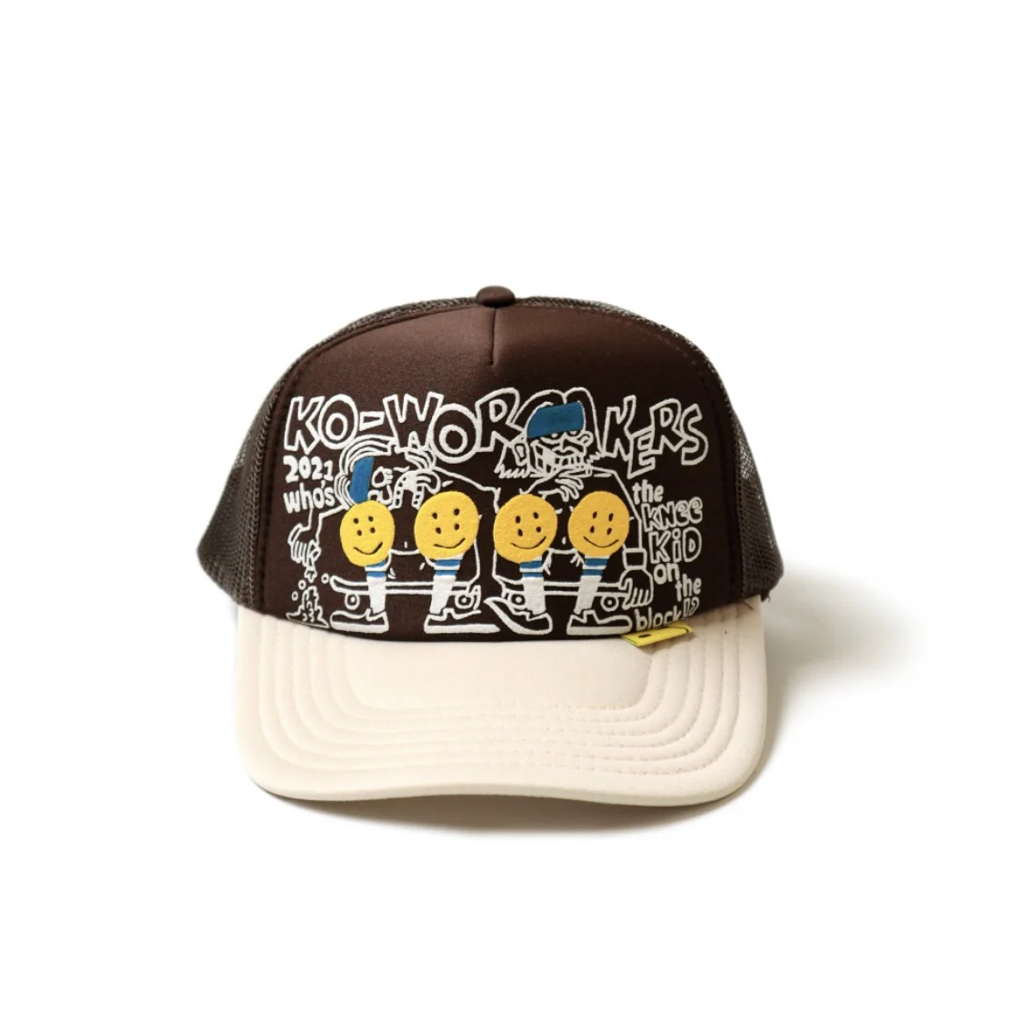 

24AW KAPITAL Hirata Kazuhiro Two Tone Graffiti Print Splicing Adjustable Duck Tongue Caps Baseball Hat