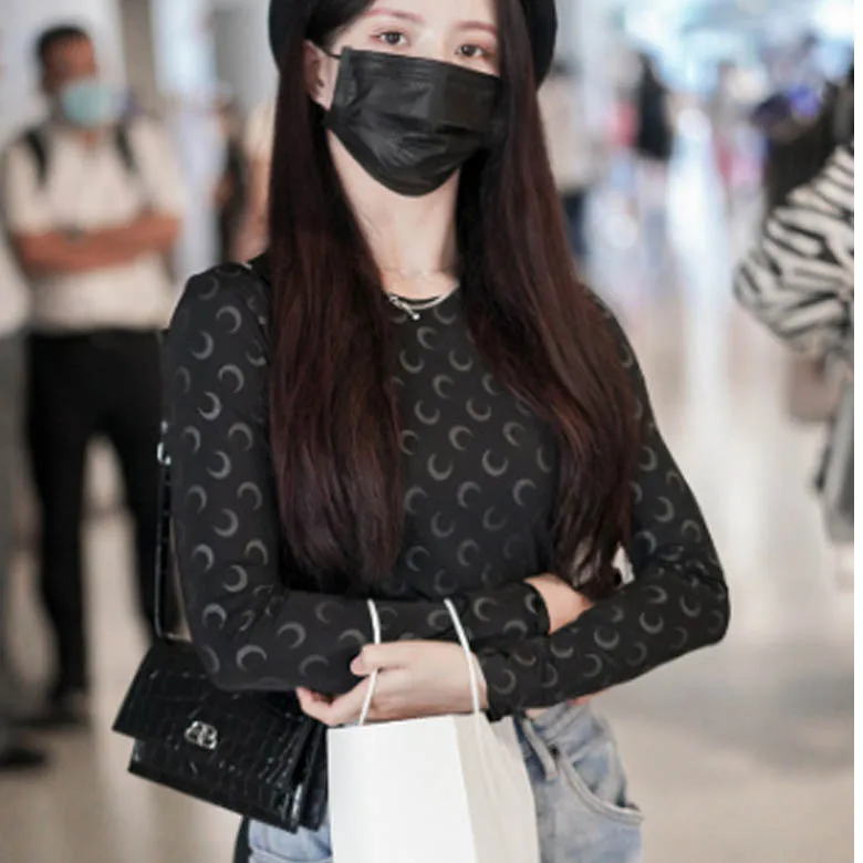 

2024 New Moon Print Sports Top Slim Fit Base Layer Pants Inner Wear Outdoor Wear Elastici Seven Nine Lengths Pants