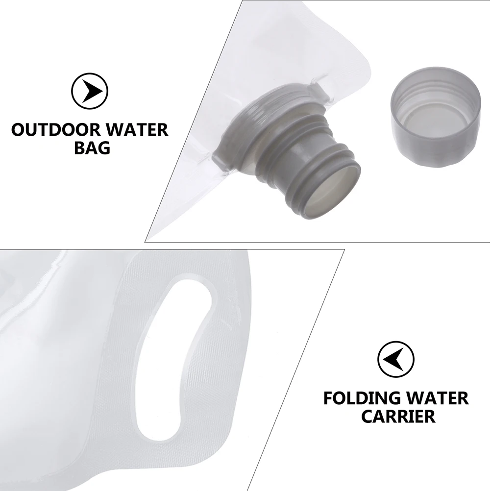 

4pcs Large Capacity Foldable Water Pouches Durable Portable Camping Supplies Leakproof Transparent Water Containers For Hiking