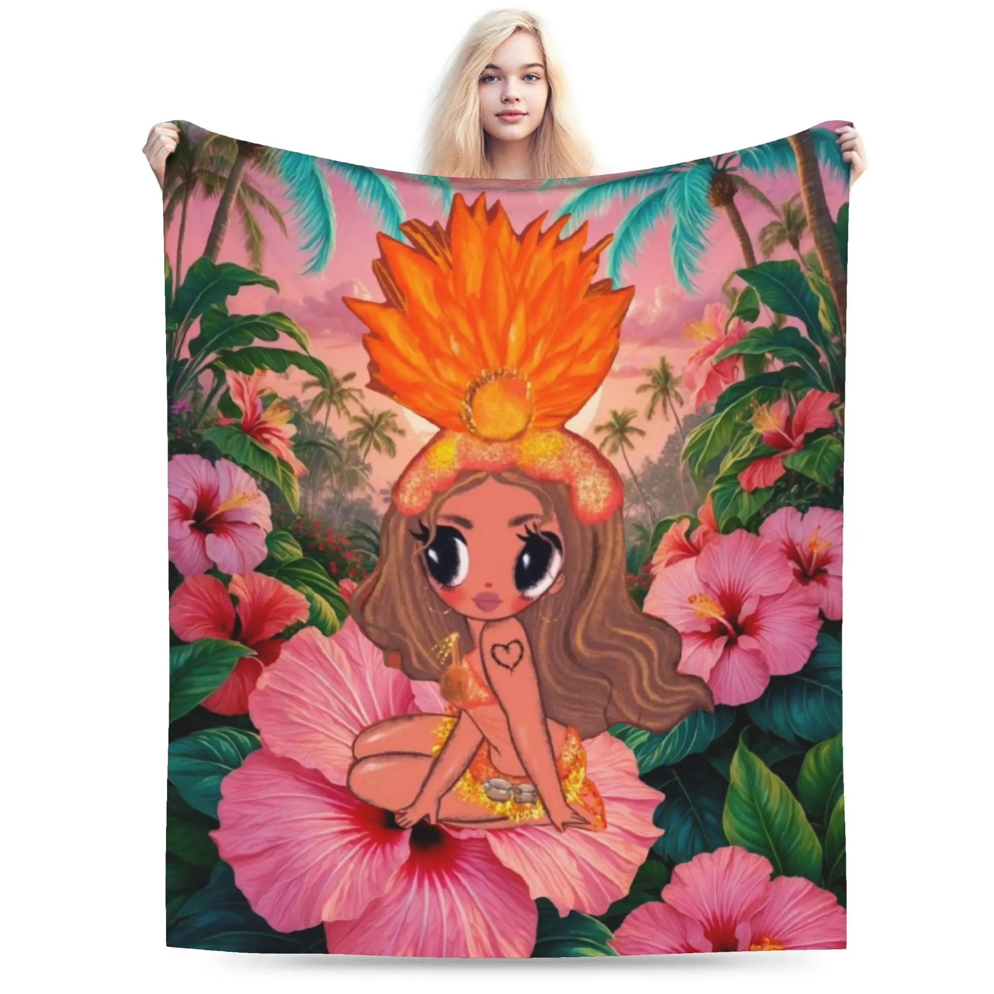 Soft Blanket Students Camping Karol G Tropicoqueta Throw Blanket  Flannel Bedspread For Couch Chair Novelty Sofa Bed Cover