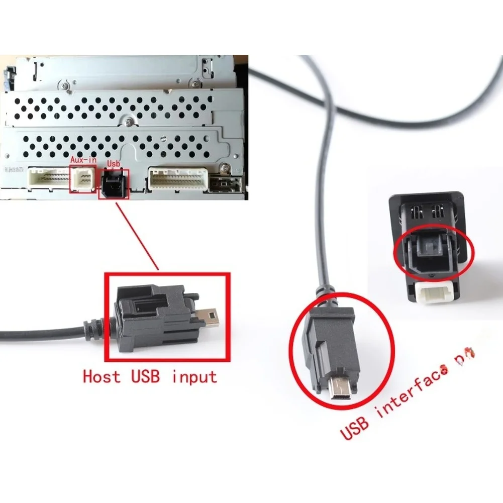 USB Socket Cable Car Radio USB USB Socket Connection AUX Input Adapter Quick Installation Wear-resistant Construction For Nissan